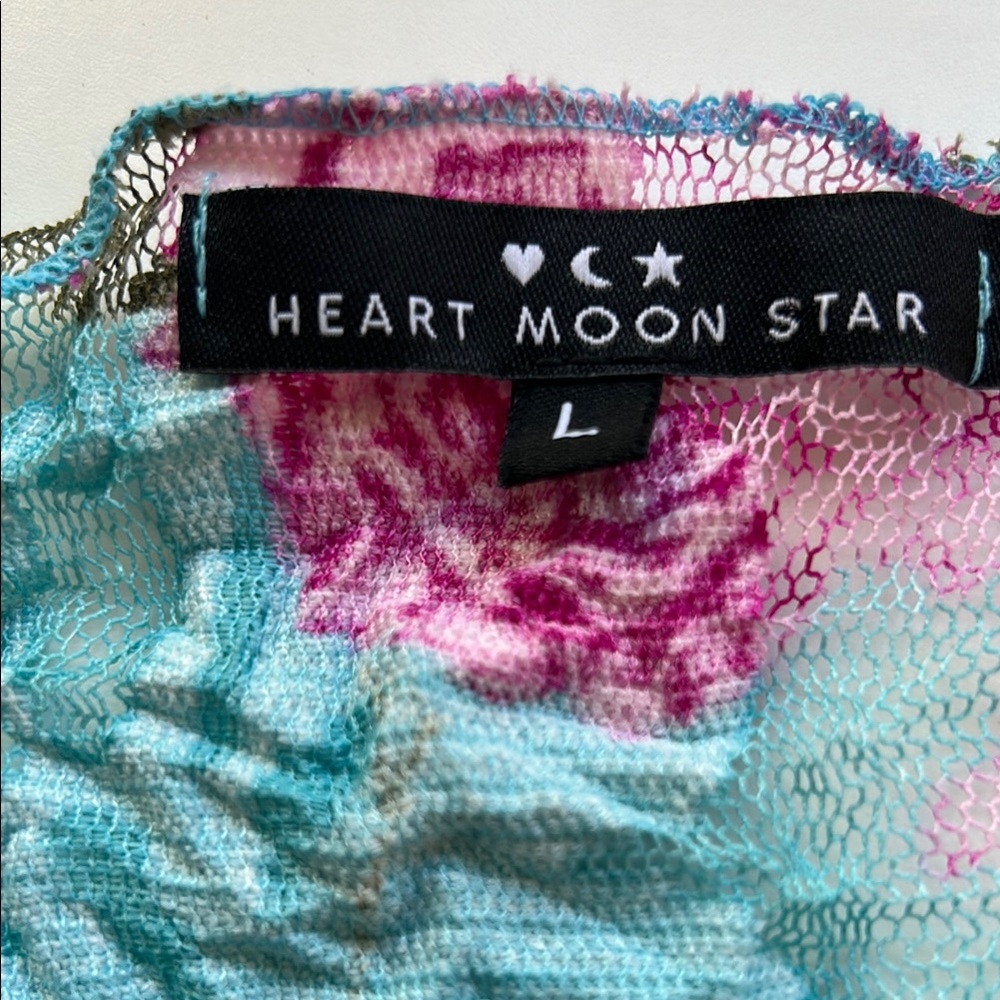 Heart Moon Star Mesh Top in Pink and Blue - Picture 2 of 10